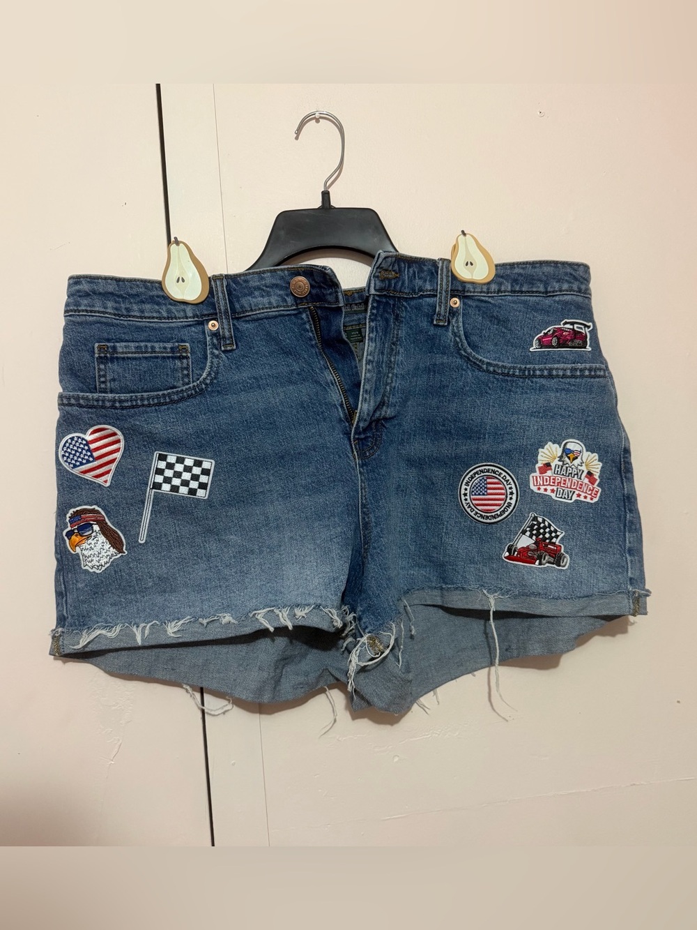 wild fable Blue Denim Patchwork Patch-Pocket Shorts